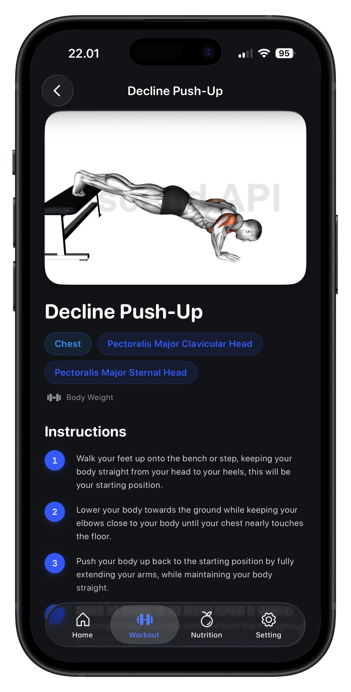 Decline Push-Up cue with steps