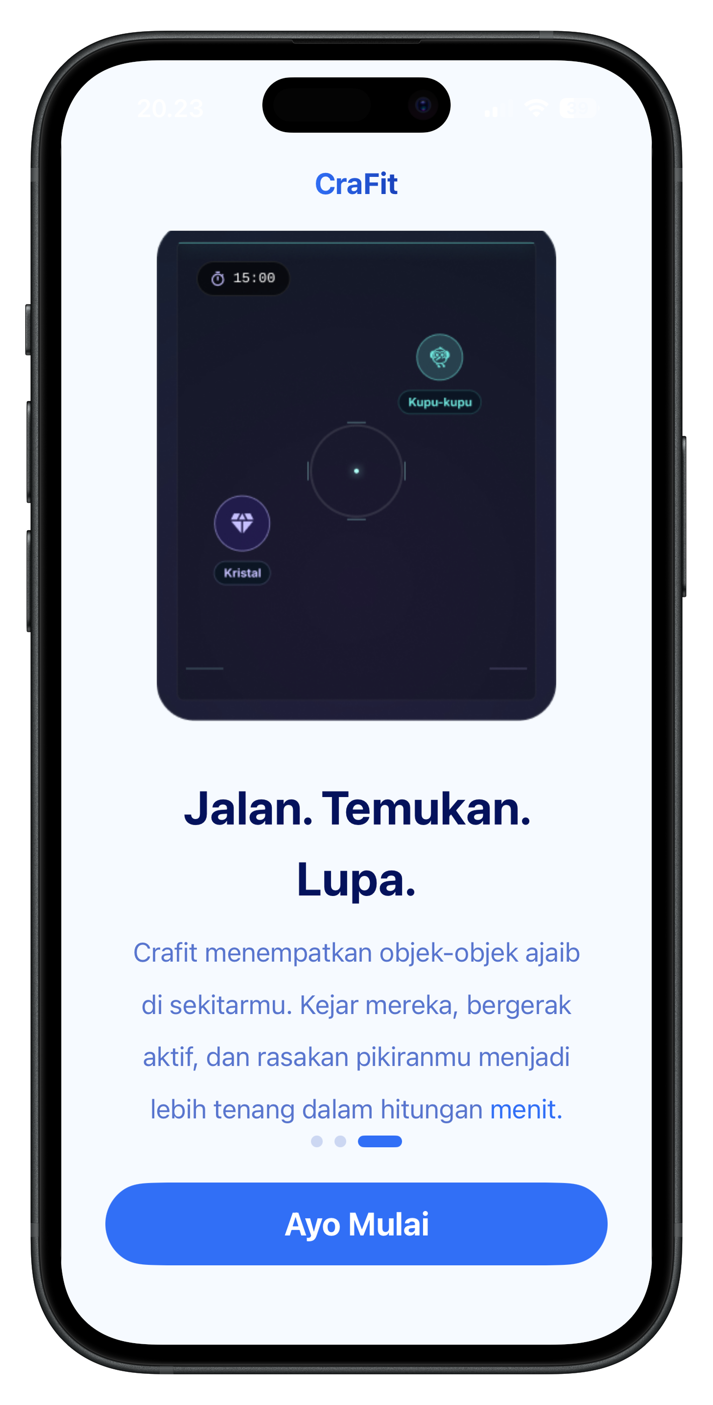 Onboarding — walk, find, forget