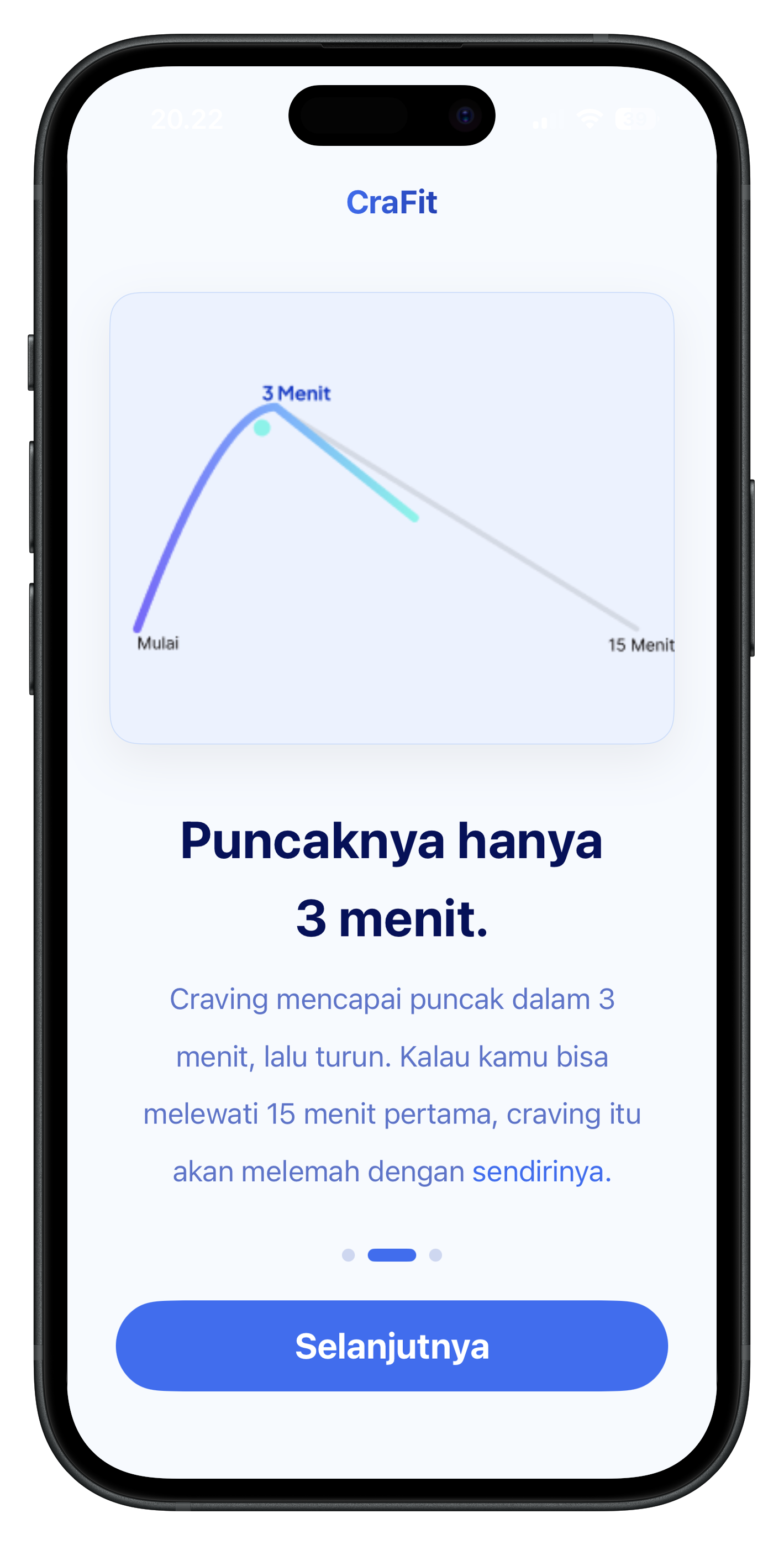 Onboarding — the peak is only three minutes