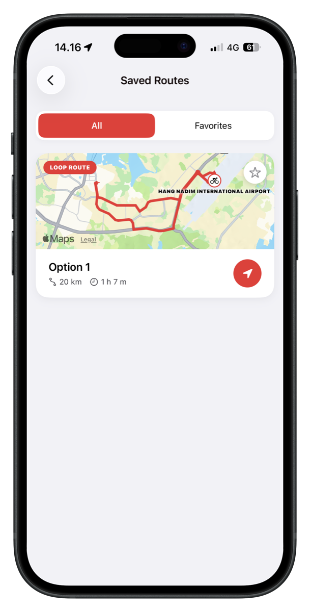 Saved Routes, Option 1 loop