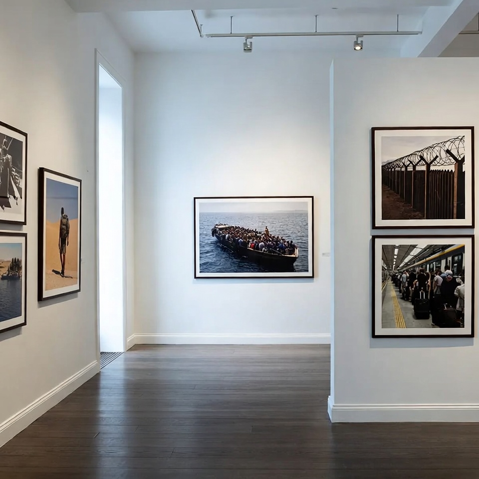 Exhibition installation on migration