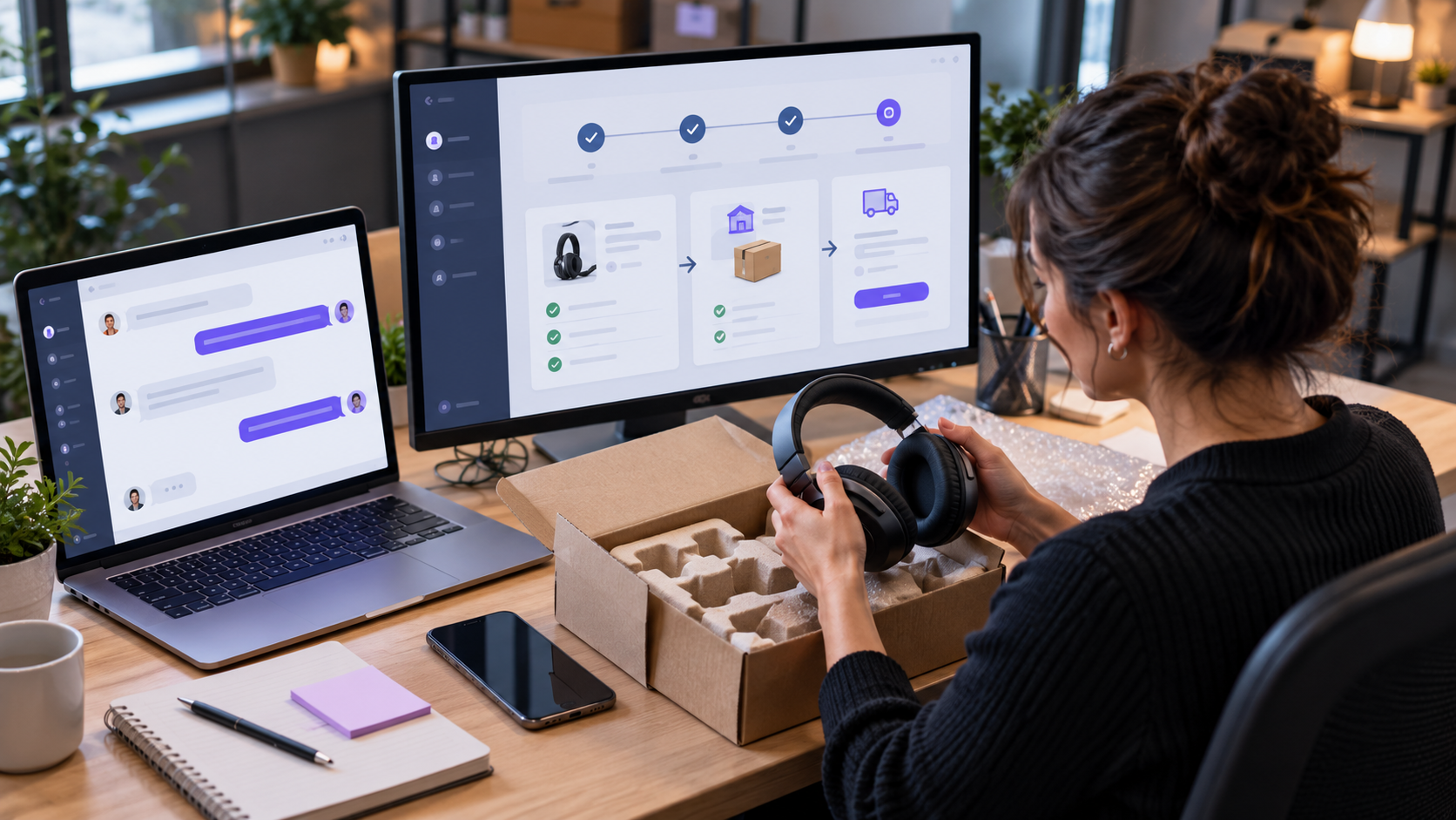 A structured multi-step digital workflow representing an AI agent planning and executing tasks.
