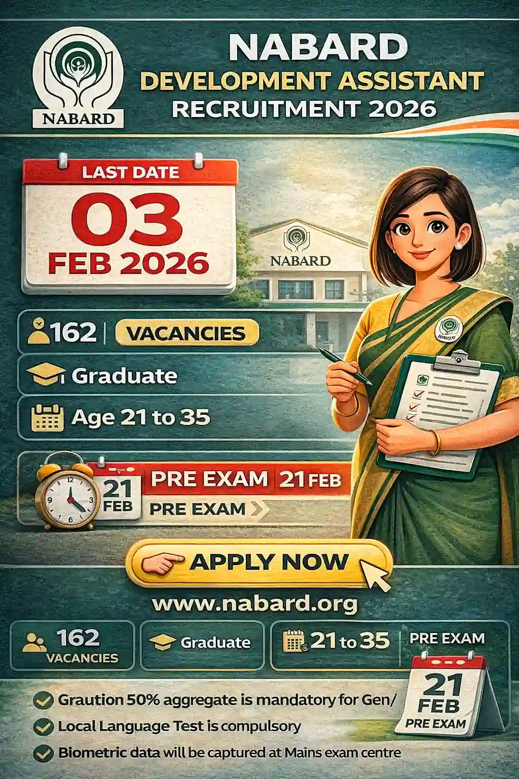 NABARD Development Assistant Recruitment 2026: Apply Online - Today Last Date Official Notification