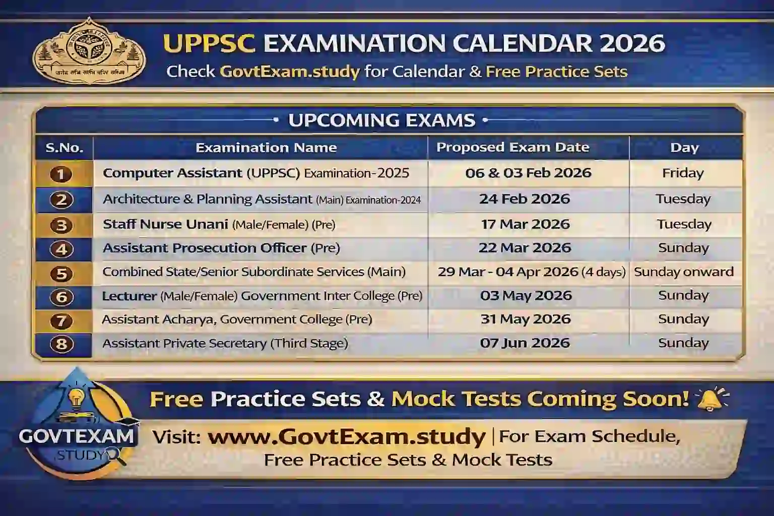 UPPSC Exam Calendar 2026 PDF: Check LT Grade & PCS Exam Dates Official Notification