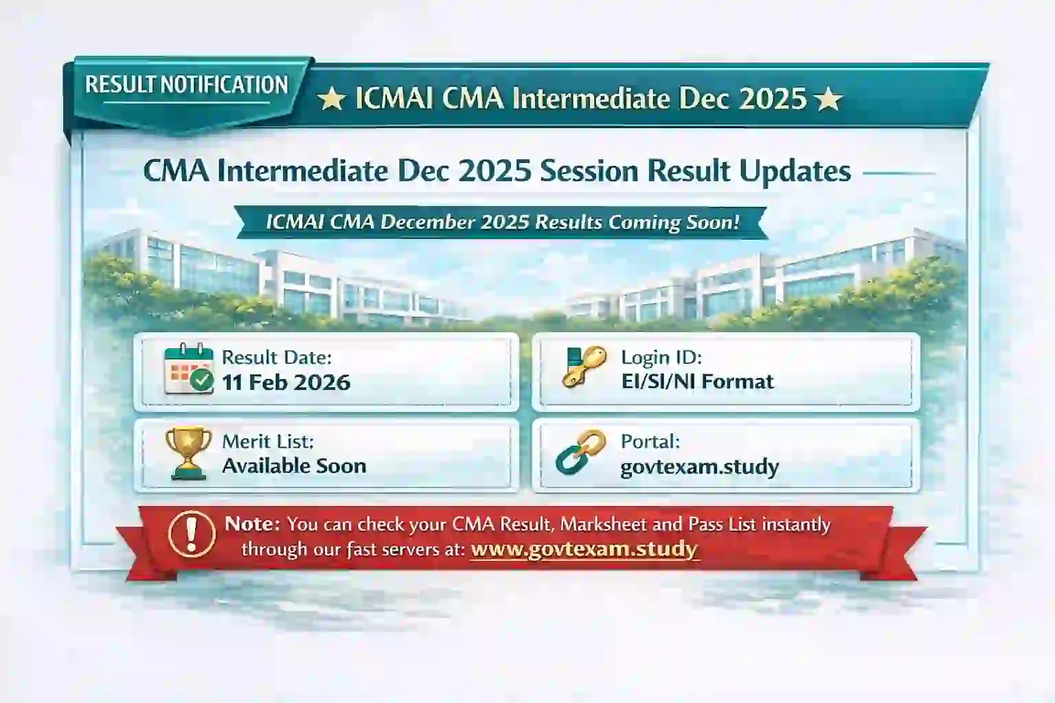 ICMAI CMA Inter Result Dec 2025 Out – Direct Link & Scorecard Official Notification
