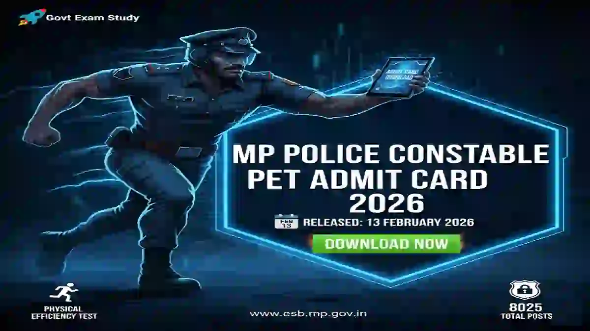 MP Police Constable PET Admit Card 2026 - Download Link Official Notification