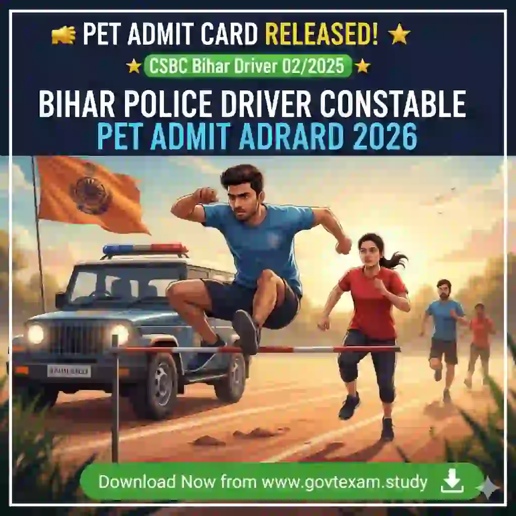 Bihar Police Driver Constable PET Admit Card 2026 Download Official Notification