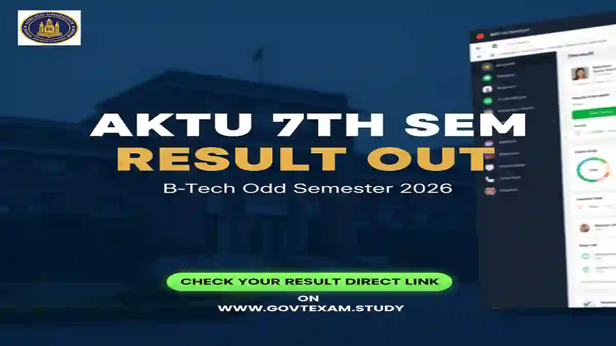 AKTU Result 2026 Declared: Direct Link for B.Tech 7th Sem One View Login Official Notification