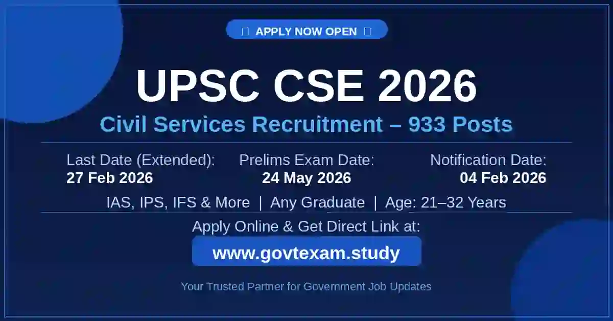 UPSC CSE IAS IPS IFS Recruitment 2026 - Today Last Date for Correction Official Notification