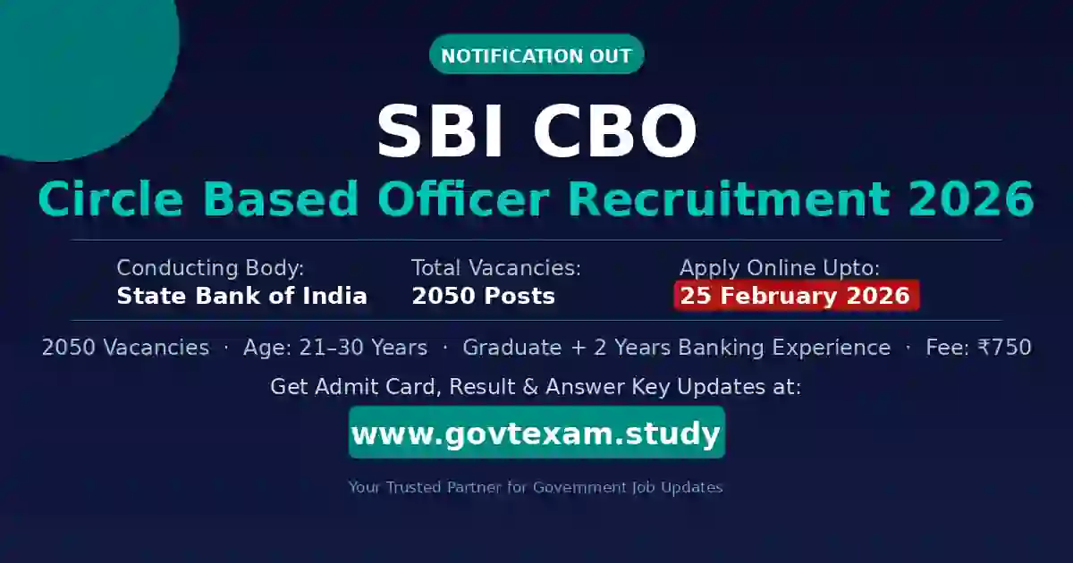 SBI CBO Recruitment 2026 - Today Last Day Official Notification