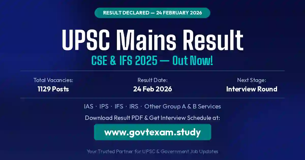 UPSC Mains Result 2026 – CSE & IFS Out, Check Now Official Notification