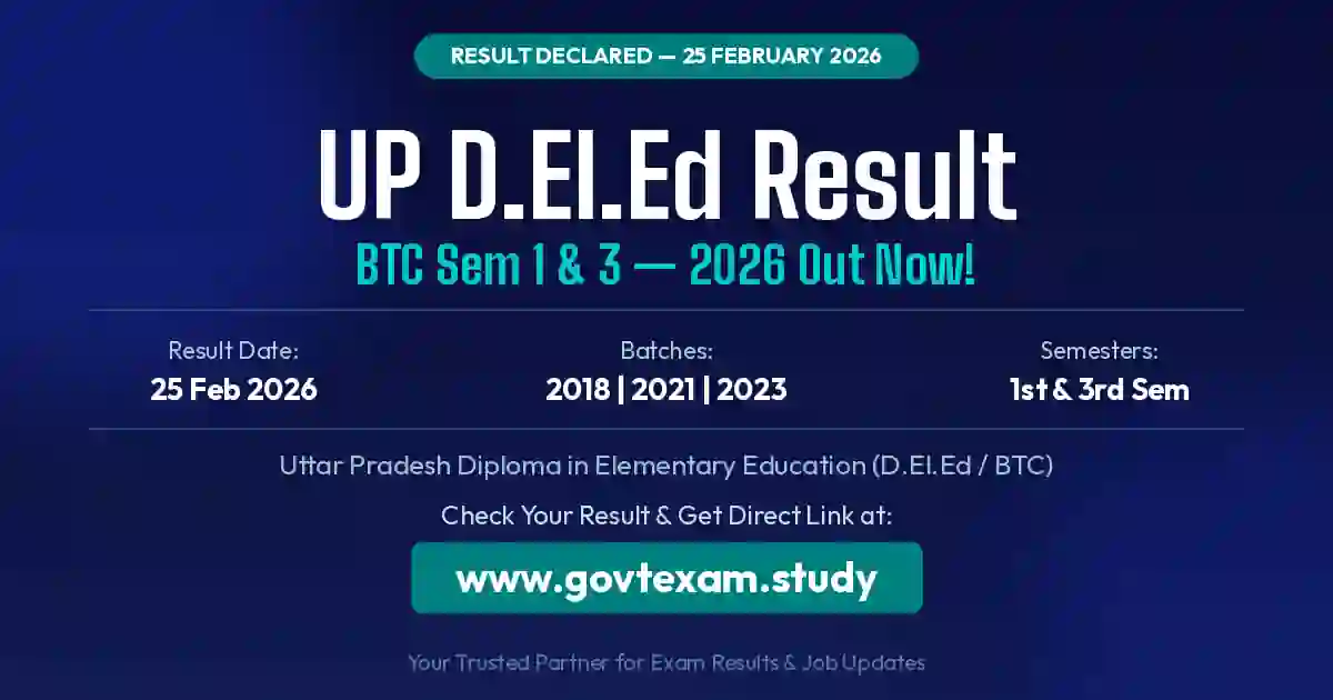 UP DELED Result 2026 PDF Download – BTC Semester Result