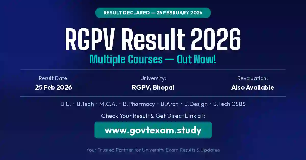 RGPV Result 2026 Out - All Courses 25 Feb Official Notification