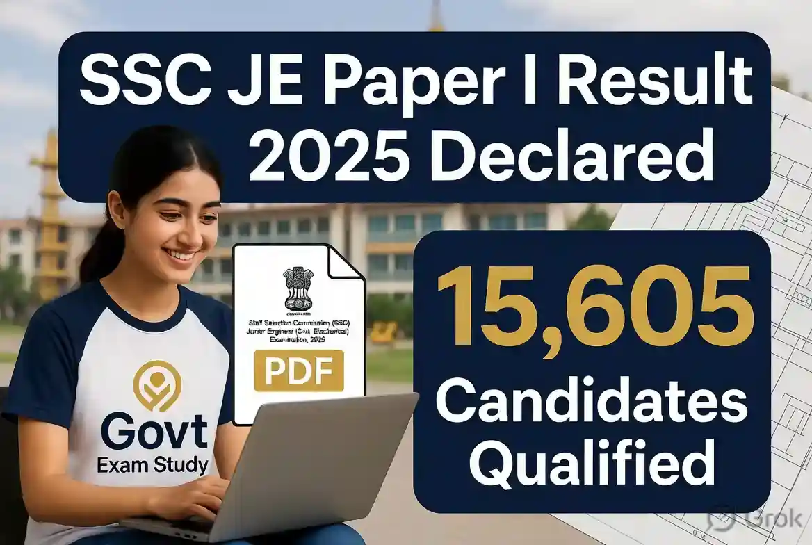 SSC JE Paper I Result 2025 Out - Download Qualified List PDF Official Notification