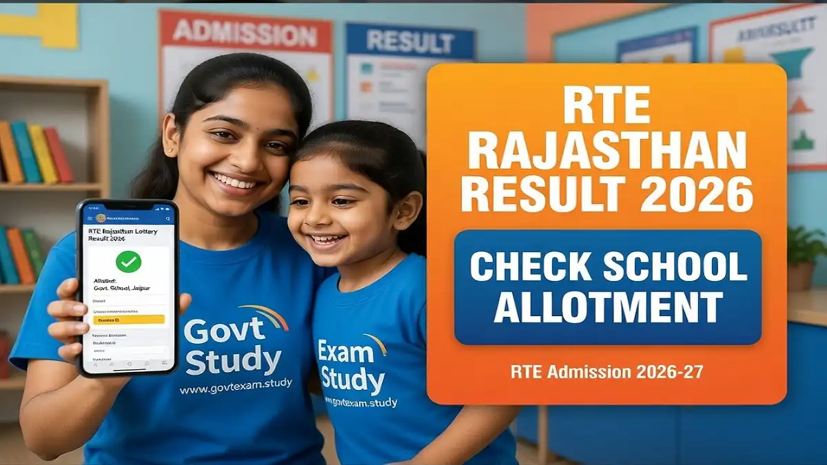 RTE Lottery Result 2026 Rajasthan Check Student Allotment