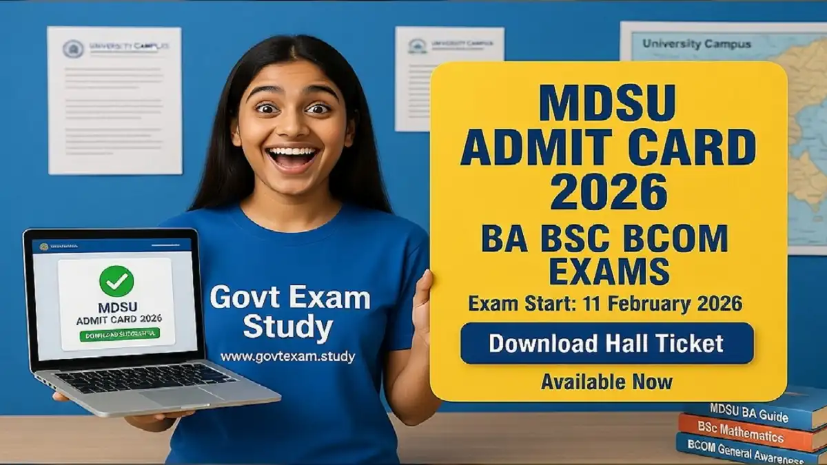 MDSU Exam Time Table 2026 PDF Download, MDSU 1st Semester Exam Date 2026 and Admit Card Login