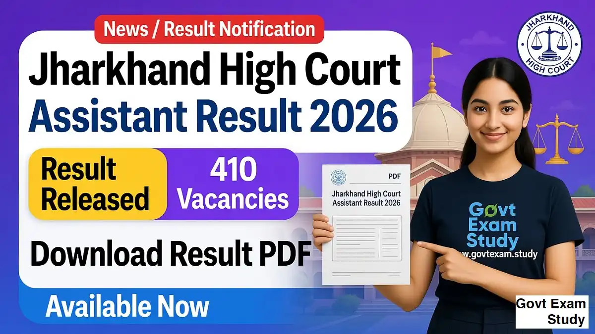 Jharkhand High Court Assistant Result 2026 PDF for 410 posts JHC Assistant Clerk Result