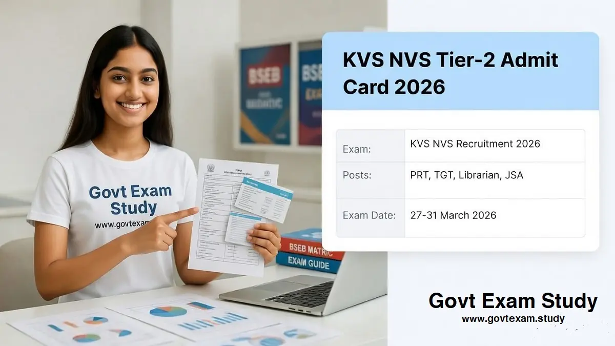 KVS NVS Tier 2 Admit Card 2026 exam city intimation and kvs prt tgt tier 2 exam date 2026 scheduled from 27 to 31 march