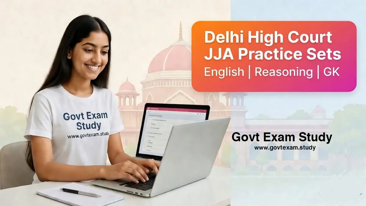 Delhi High Court JJA Practice Sets English Reasoning GK Govt Exam Study
