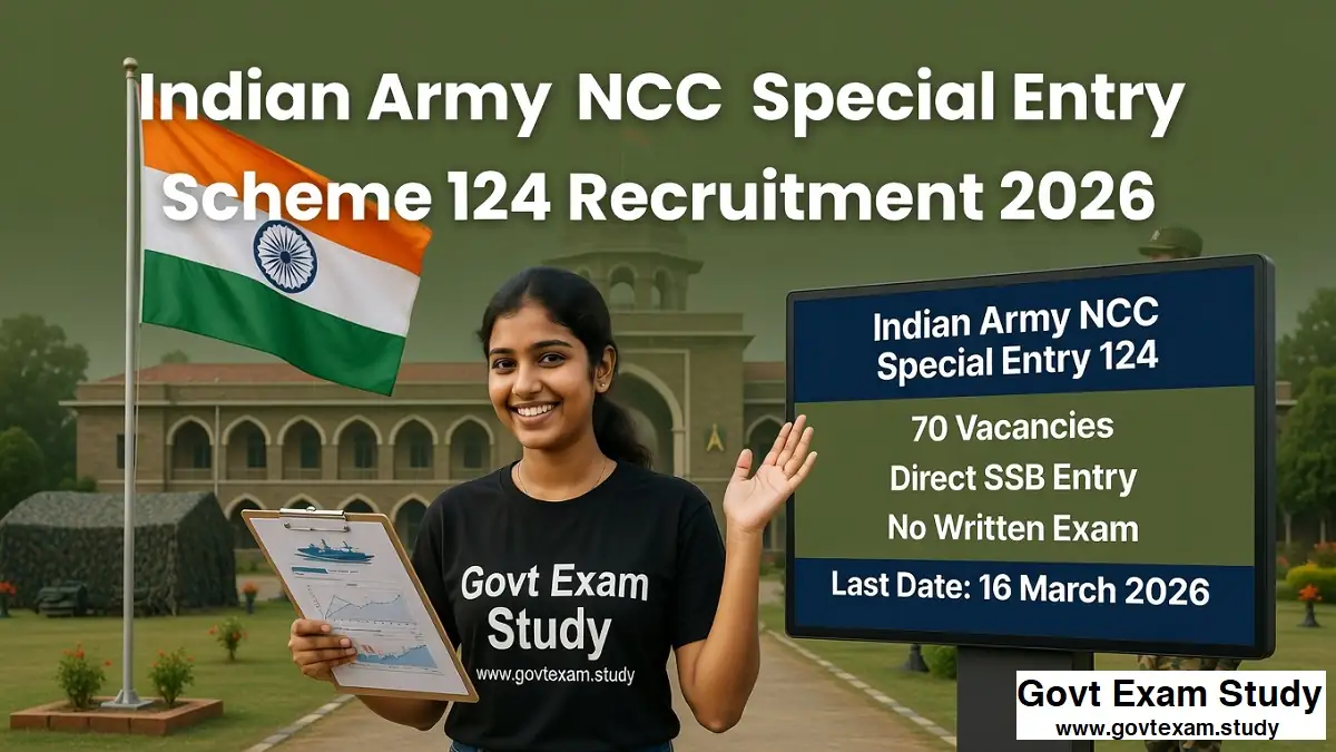 Indian Army NCC Special Entry 124 Recruitment 2026 NCC C certificate jobs Indian Army job vacancy apply online