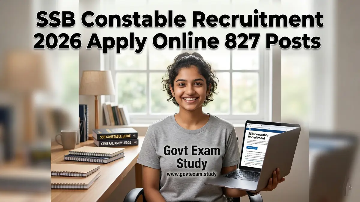 SSB Constable Recruitment 2026 Apply Online 827 Posts Notification