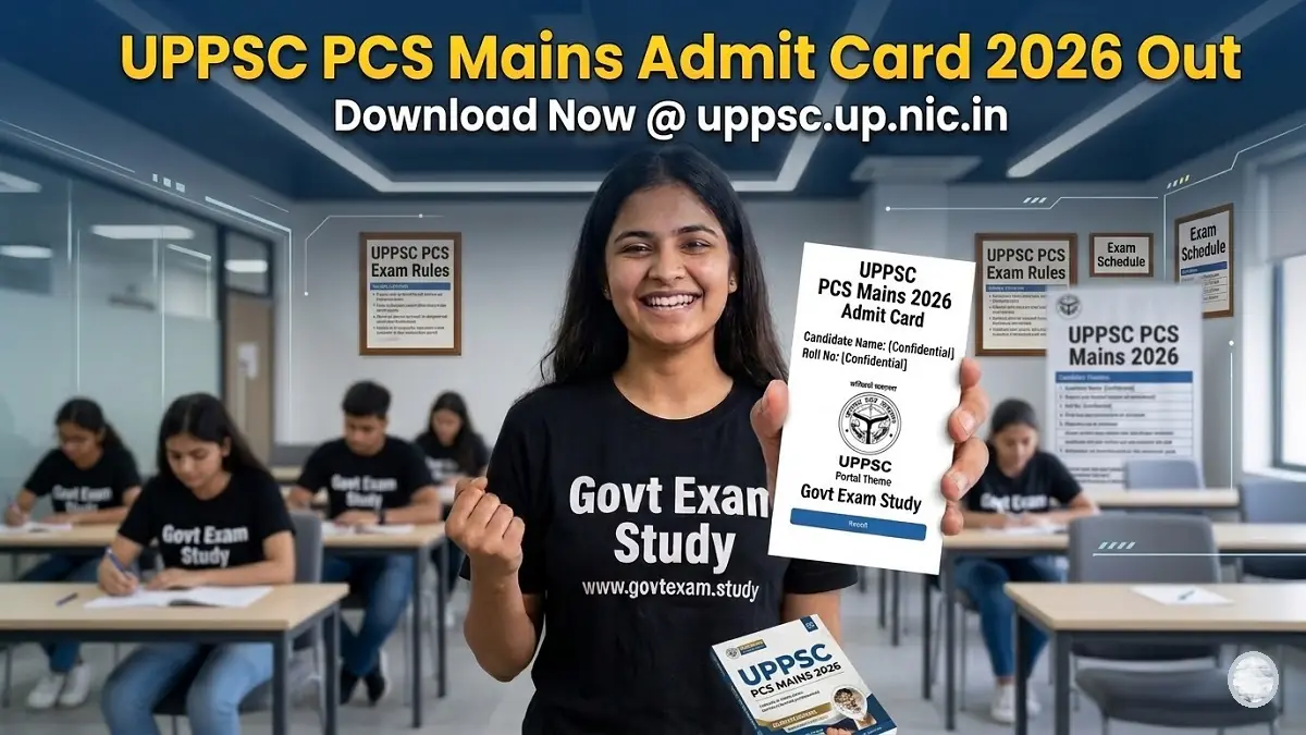 UPPSC PCS Mains Admit Card 2026 download link and exam date details
