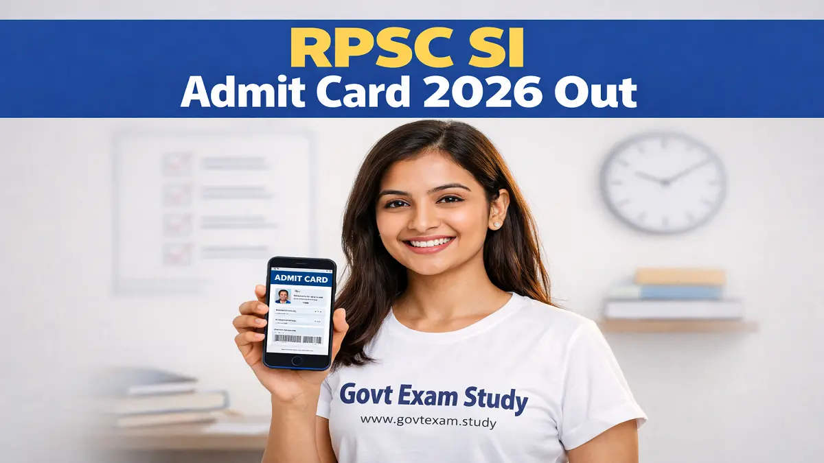 RPSC SI Admit Card 2026 download hall ticket Rajasthan SI exam