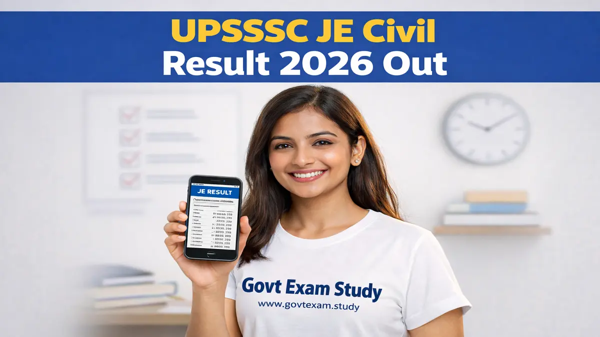 UPSSSC JE Civil Result 2026 check shortlist PDF exam date