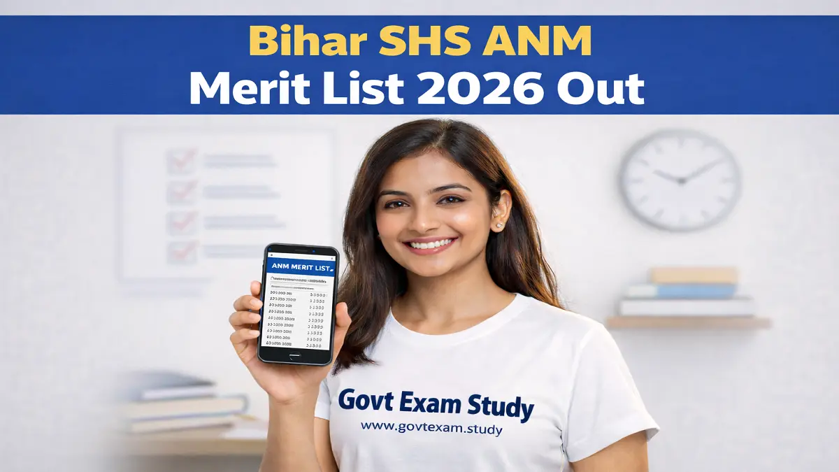 Bihar SHS ANM Merit List 2026 PDF download result cut off
