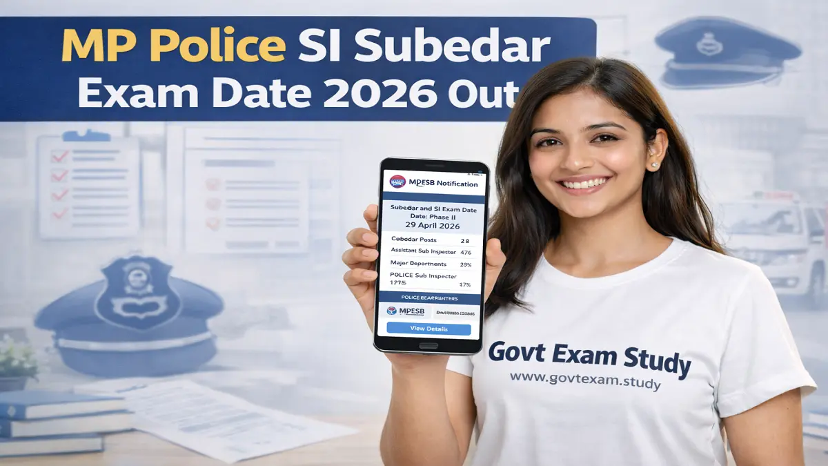 MP Police SI Subedar Exam Date 2026 phase 2 recruitment details