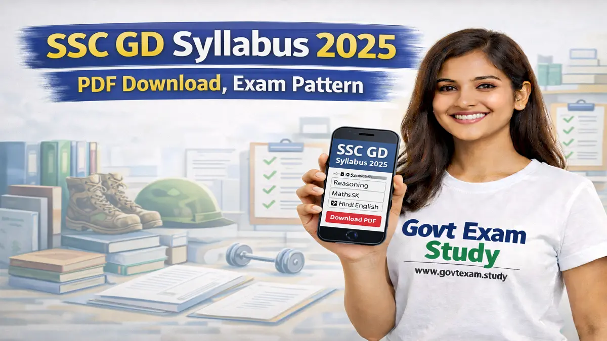 SSC GD Syllabus 2025 PDF Download Exam Pattern