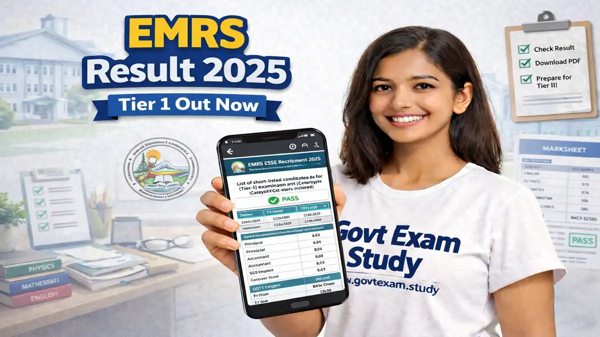 emrs esse result 2025 tier 1 cutoff shortlisted candidates tier 2 exam nests result pdf