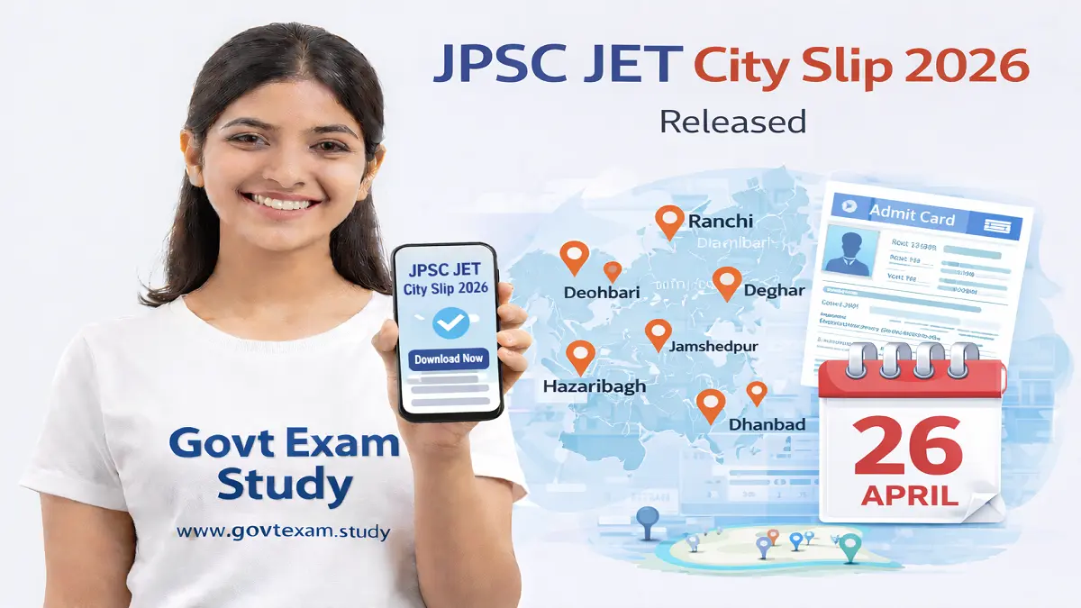 JPSC JET Exam City Slip 2026 Download @ jpscotr.com