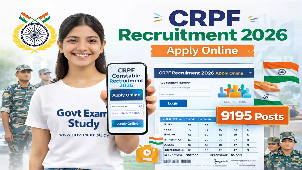 CRPF Constable Recruitment 2026 apply online rect.crpf.gov.in new vacancy details height subject eligibility