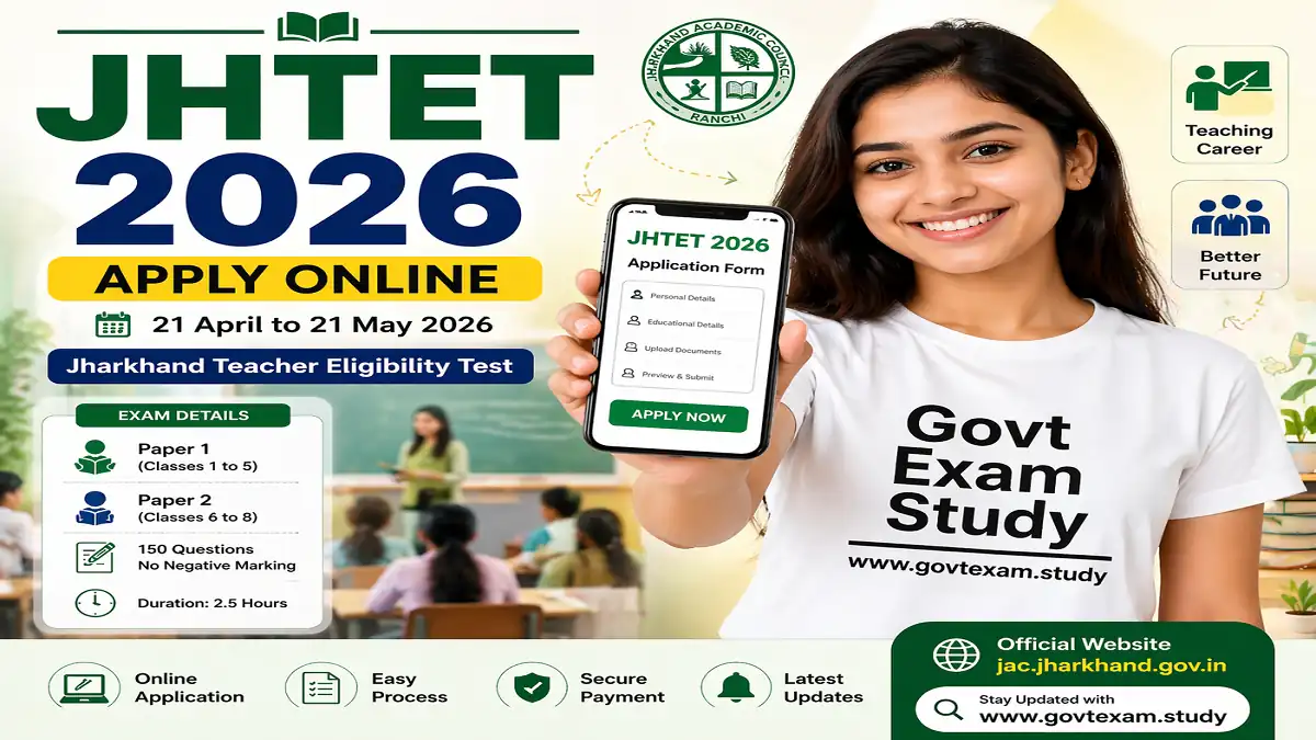 JHTET 2026 Application Form Apply Online jac jharkhand gov in