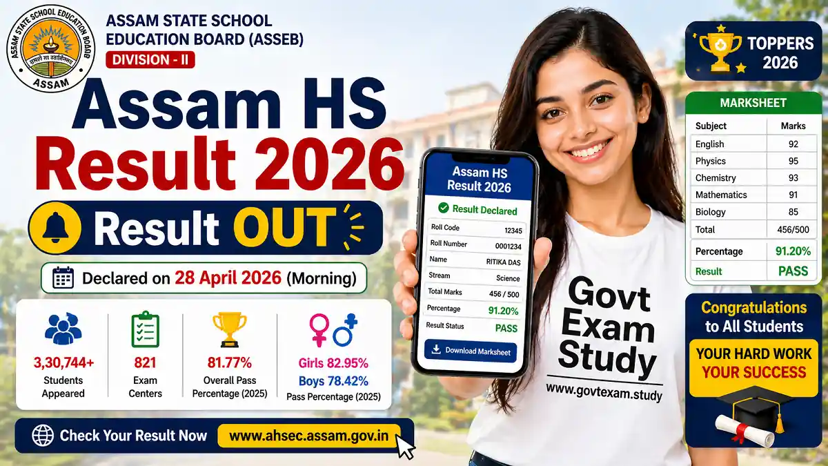 Assam HS Result 2026 OUT AHSEC Class 12 Result Link assam gov in