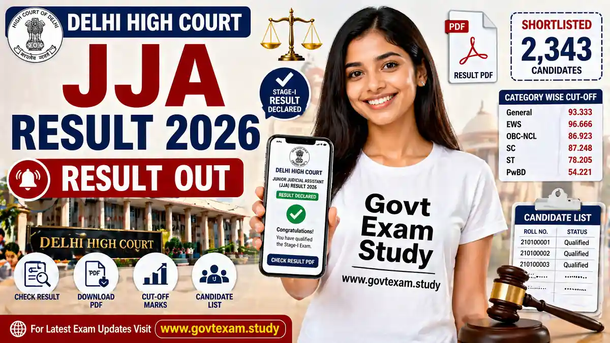 Delhi High Court JJA Result 2026 OUT cut off pdf