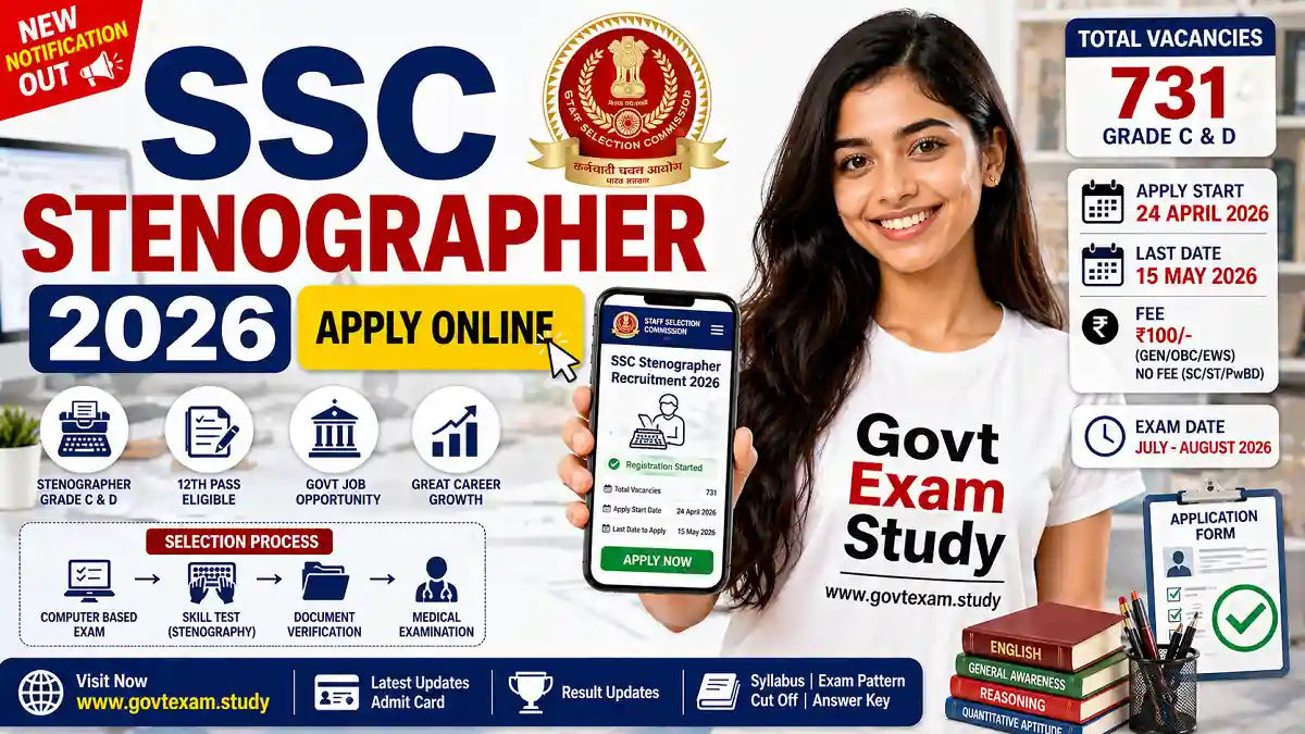 SSC Stenographer Recruitment 2026 apply online 731 posts