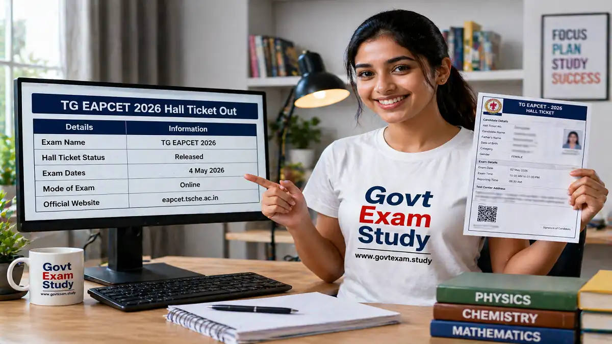TG EAPCET 2026 Hall Ticket Download Govt Exam Study