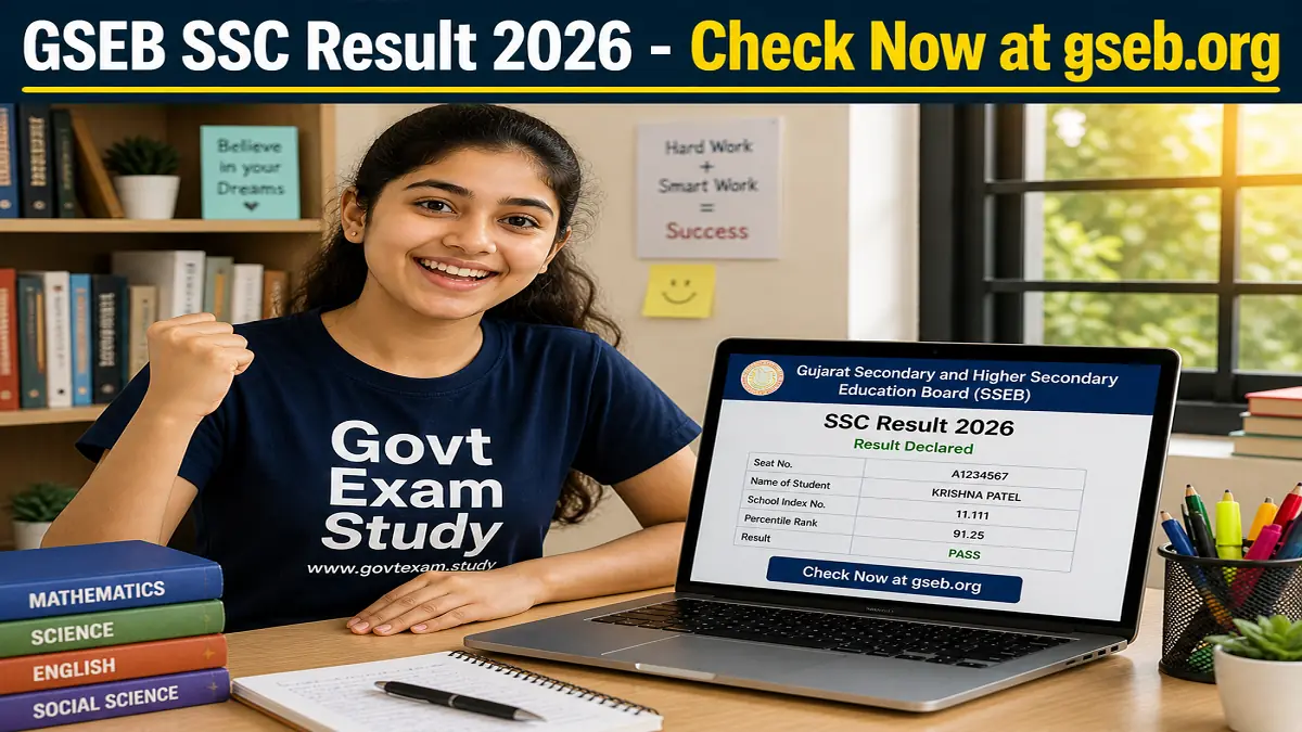 GSEB SSC Result 2026 Check Gujarat Board Class 10 Result Online at gseb.org