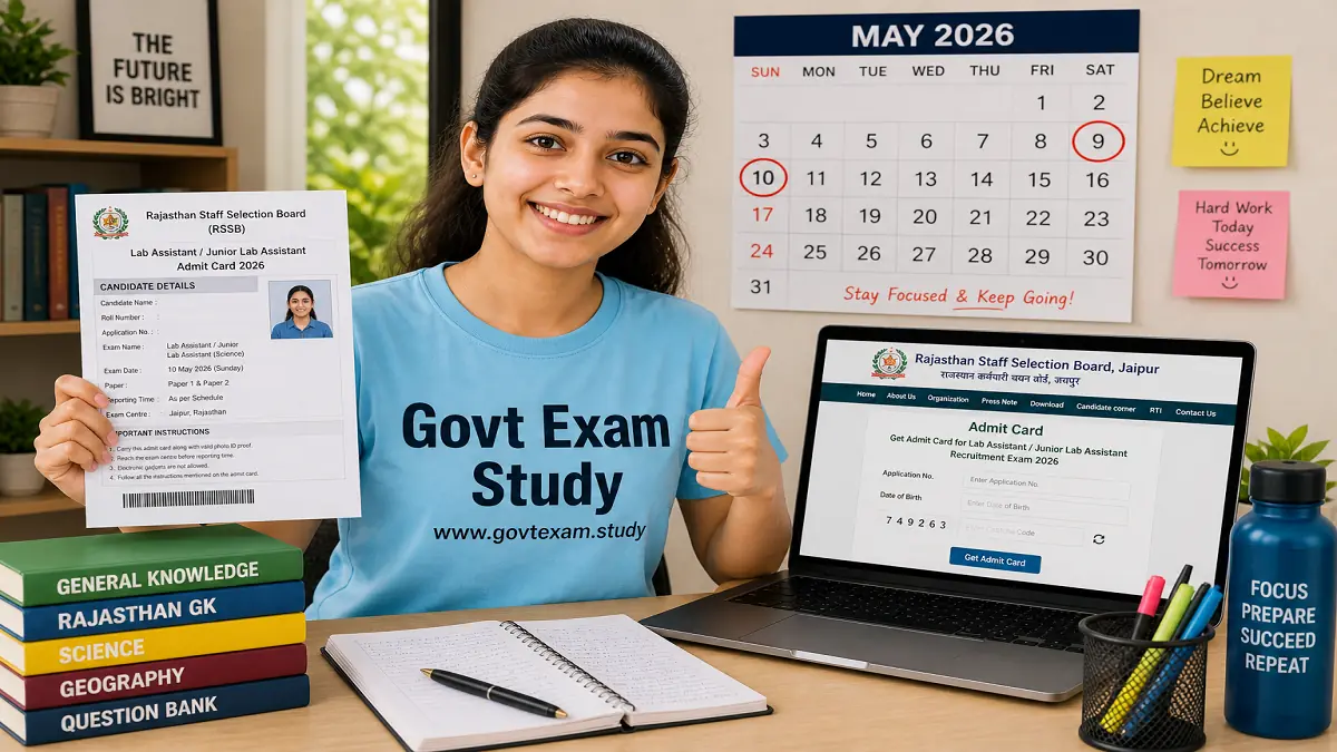 RSSB Lab Assistant Admit Card 2026 Download Link Active, Exam on 9-10 May 2026