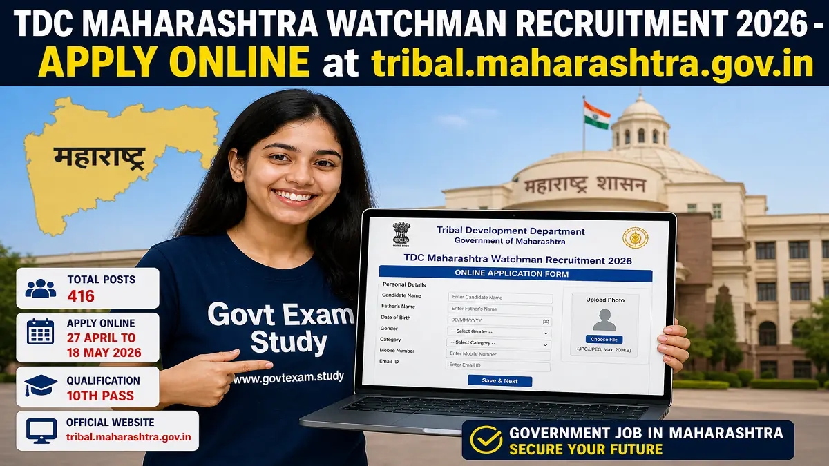 TDC Maharashtra Watchman Recruitment 2026 Apply Online at tribal.maharashtra.gov.in