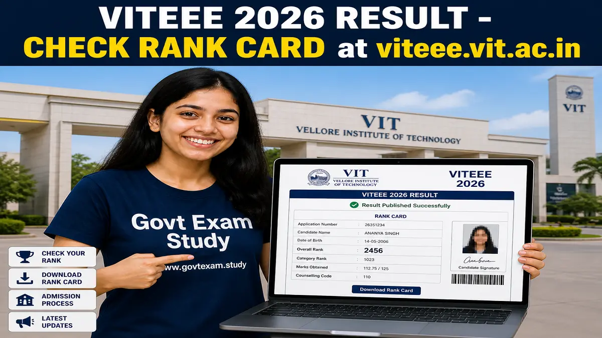 VITEEE 2026 Result Date Released – Check Rank Card at viteee.vit.ac.in
