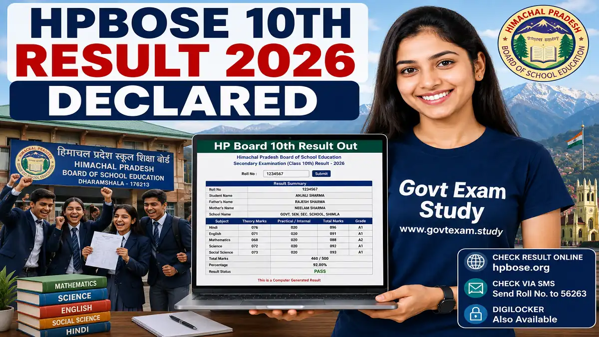 HPBOSE 10th Result 2026 declared at hpbose.org check HP Board 10th class result online by roll number