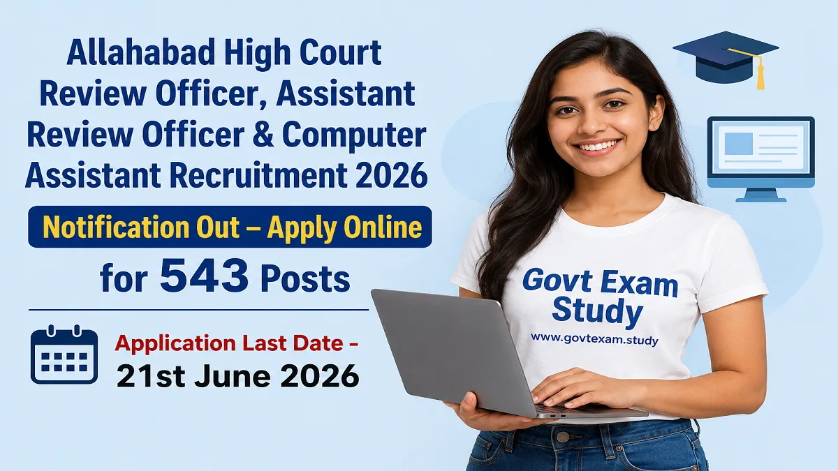 Allahabad High Court RO ARO CA Recruitment 2026 notification apply online 543 vacancies
