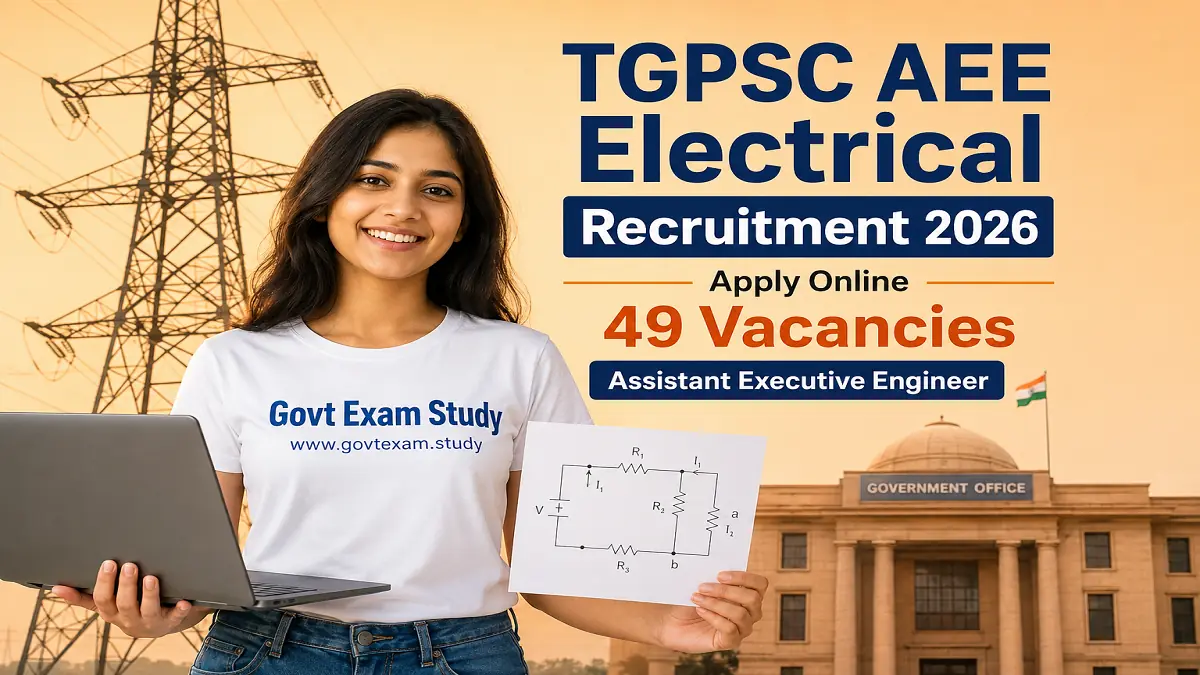 TGPSC AEE Electrical Recruitment 2026 apply online 49 vacancies Assistant Executive Engineer