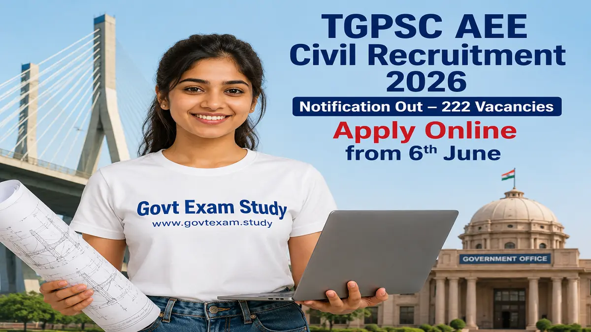 TGPSC AEE Civil Recruitment 2026 apply online 222 vacancies Assistant Executive Engineer