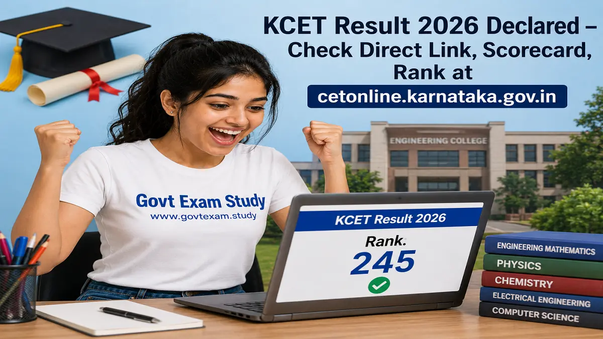 KCET Result 2026 Declared – Check Direct Link, Scorecard, Rank at cetonline.karnataka.gov.in