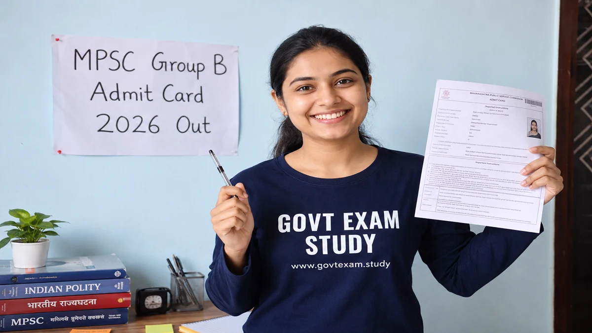 MPSC Group B Admit Card 2026 out download now girl holding hall ticket