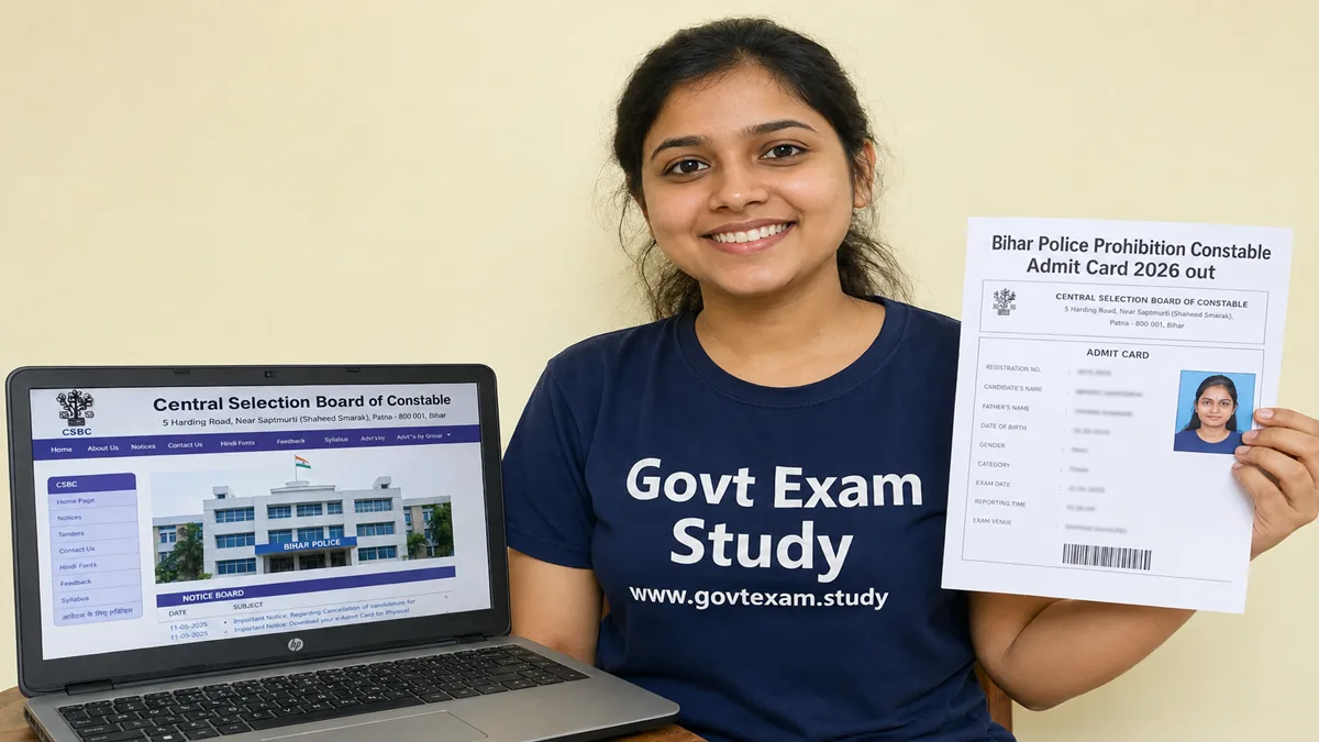 Bihar Police Prohibition Constable admit card 2026 download CSBC hall ticket PDF girl student